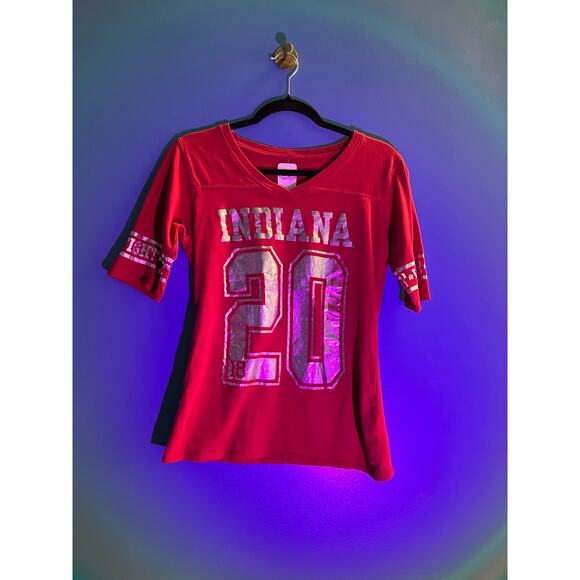 KA Knights Apparel INDIANA #20 V-neck Red Short Sleeve Girl's Size Large - Picture 1 of 3